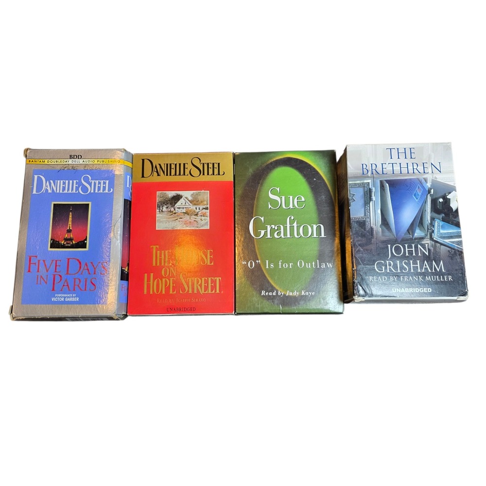 4x‎ Unabridged Audiobook Cassette Lot Danielle Steel Sue Grafton John Grisham